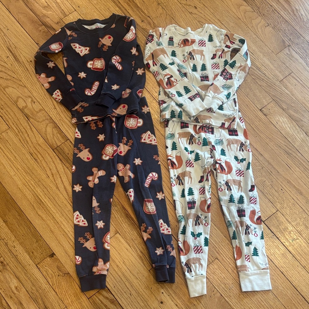 Place Kids Holiday Pajama Sets - Navy & Cream